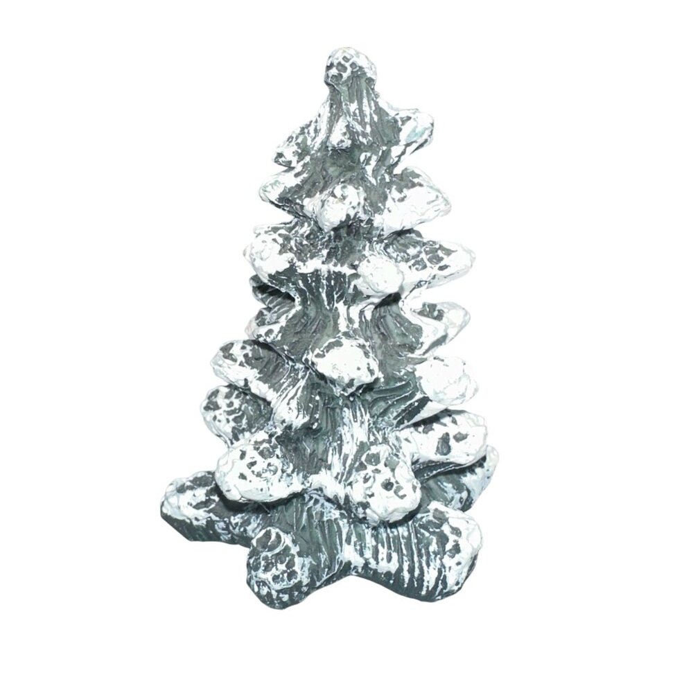 Vintage 1995 Village Square Pine Tree Covered in Snow Mervyns Christmas Holiday